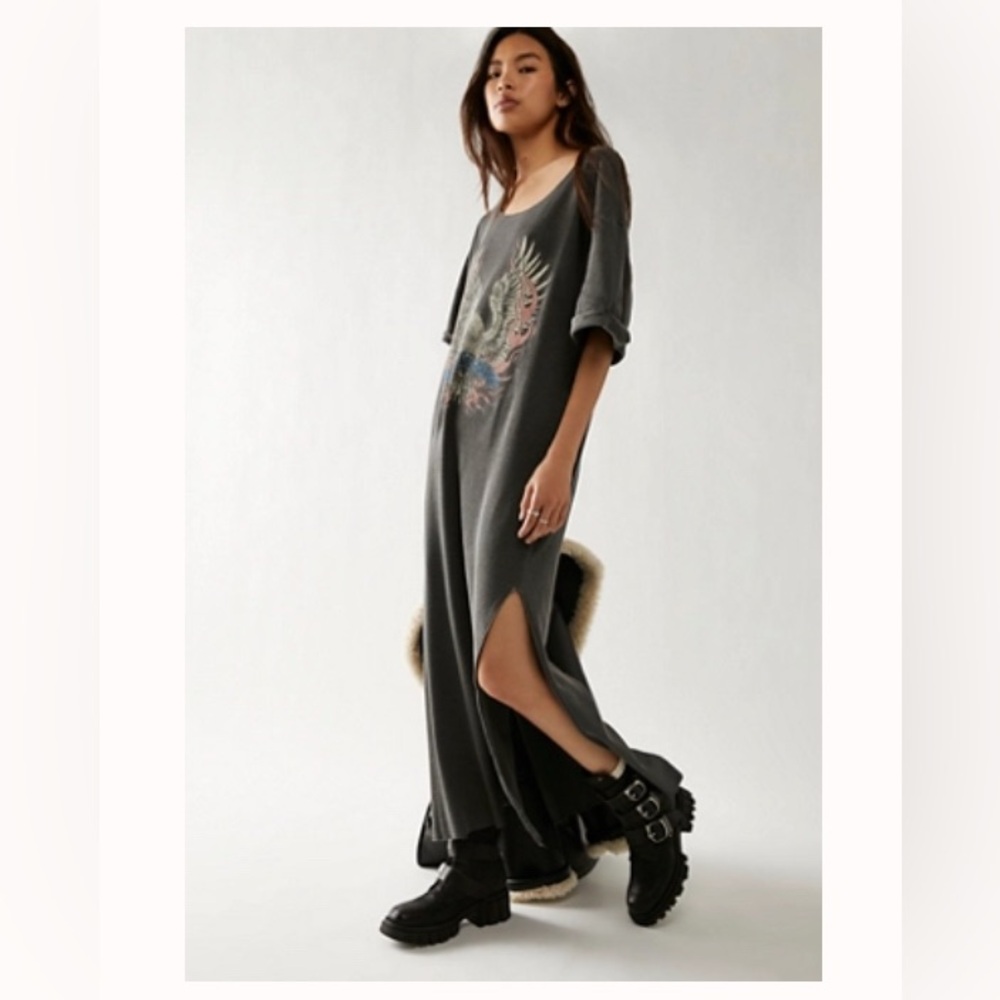 Free People Thermal Graphic T-Shirt Dress with Eagle Design